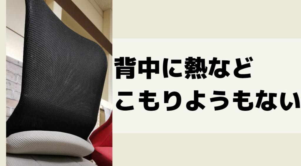 向こうが見えるぐらいのメッシュ生地。背中の熱気は溜まらない構造は夏の快適さにつながる